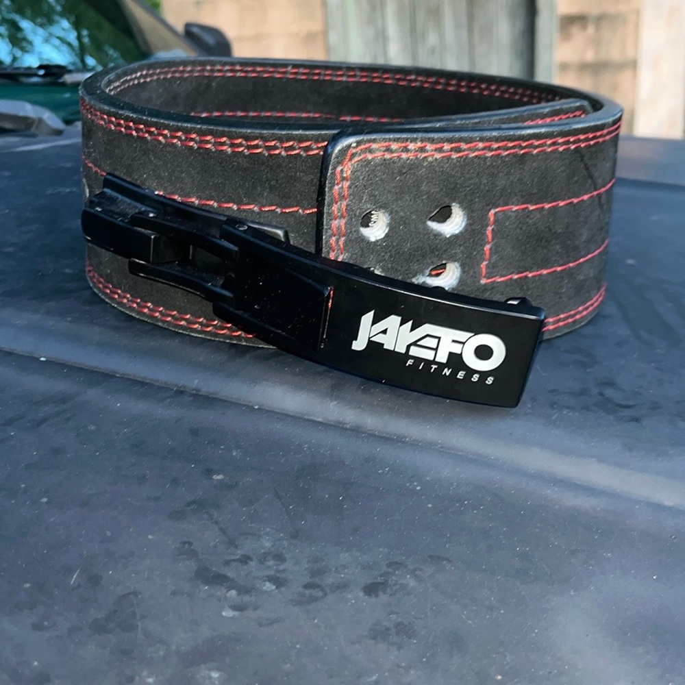 Jayefo Sports Leather Weight Lifting Lever Belt, Size Medium